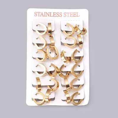 304 Stainless Steel Hoop Earrings EJEW-O087-08C-1