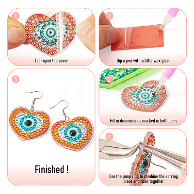 DIY Diamond Acrylic Evil Eye Theme Earrings Kit DIY-TA0005-71-1