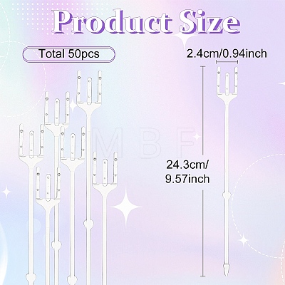 50Pcs Transparent Plastic Wire Name Card Clip Holder AJEW-YW0002-19B-1