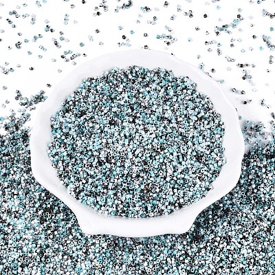 Spray Painted Picasso Cylinder Glass Seed Beads GLAA-T028-12A-07-1