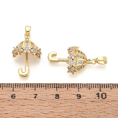 Brass Micro Pave Cubic Zirconia Pendants KK-T073-53G-1