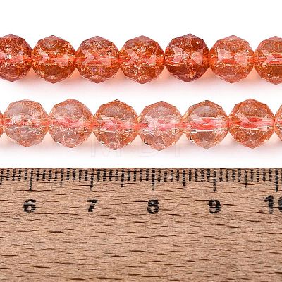 Crackle Transparent Glass Beads Strands GLAA-Q108-02A-13-1