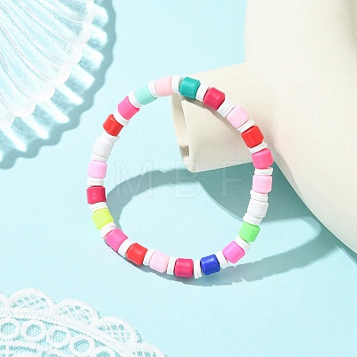 Polymer Clay Beaded Stretch Bracelets for Women BJEW-JB13937-1