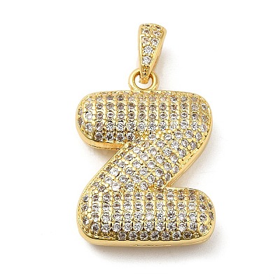 Brass Micro Pave Cubic Zirconia Pendants KK-E061-03G-26-1