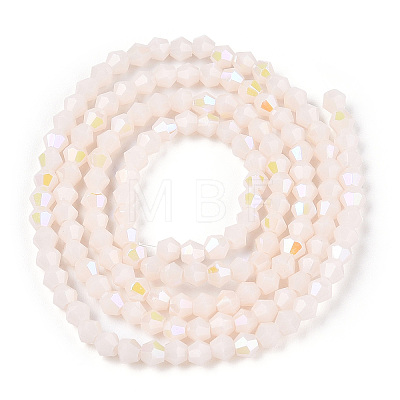Opaque Solid Color Electroplate Glass Beads Strands X-EGLA-A039-P2mm-L06-1