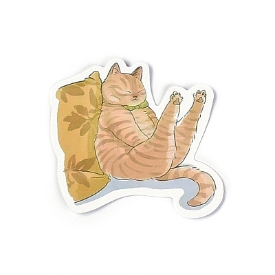 53Pcs 53 Styles PVC Plastic Cartoon Cat Stickers Sets STIC-P004-28-1