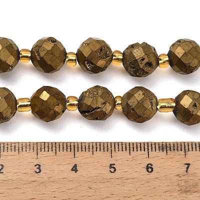 Electroplated Natural Druzy Geode Crystal Beads Strands G-F833-P01-10mm-04-1