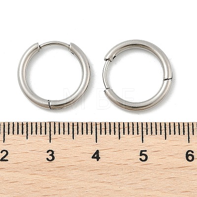 Tarnish Resistant 202 Stainless Steel Huggie Hoop Earrings X-EJEW-F111A-17mm-P-1