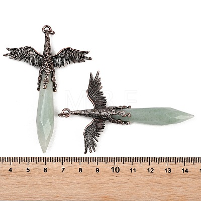 Natural Green Aventurine Faceted Pointed Bullet Shaped Big Pendants G-T145-01R-02-1