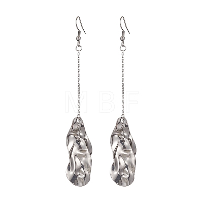 201 Stainless Steel Geometry Long Dangle Earrings with 304 Stainless Steel Pins EJEW-JE05417-1