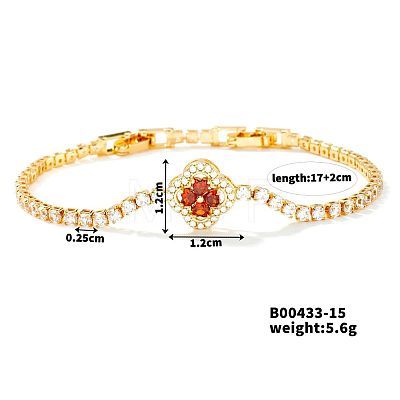 Elegant Four-Leaf Clover Zircon Bracelet for Everyday Western Style. QU3098-8-1