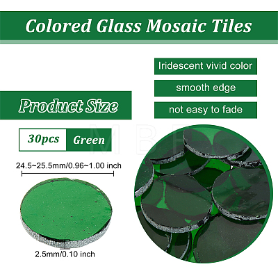 Olycraft 30Pcs Colored Glass Mosaic Tiles DIY-OC0009-40B-1