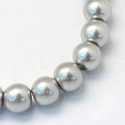 Baking Painted Pearlized Glass Pearl Round Bead Strands X-HY-Q330-8mm-34-1