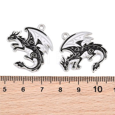Alloy with Black Enamel Pendants AL-CBA2919-02P-09-1