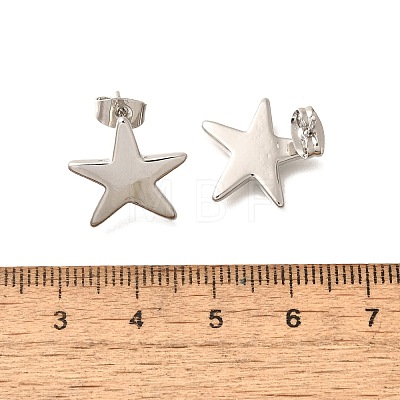 Brass Stud Earrings EJEW-B118-03P-1