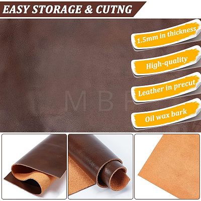 Vegetable Tanned Cowhide Leather Fabric DIY-WH0030-10-1
