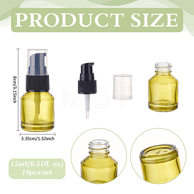 10Pcs Glass & Plastic Travel Emulsion Bottles MRMJ-BC0003-55-1