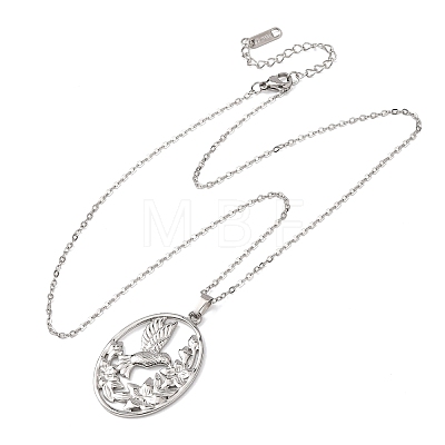 304 Stainless Steel Pendant Cable Chain Necklaces for Men Women NJEW-K308-03C-P-1