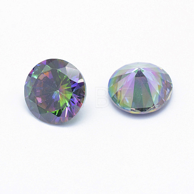 Cubic Zirconia Pointed Back Cabochons ZIRC-WH0011-01C-1