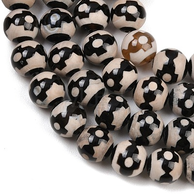 Tibetan Style dZi Beads Strands G-G328-A06-10mm-1