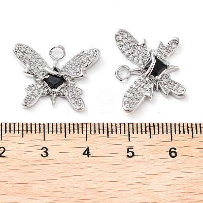 Rack Plating Brass Micro Pave Cubic Zirconia Pendants KK-M280-13P-02-1