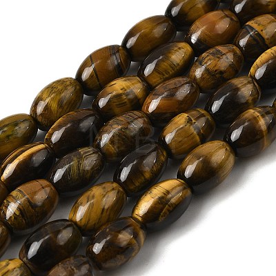 Natural Tiger Eye Beads Strands X-G-A275-A01-8x12mm-1