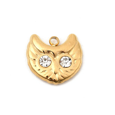 304 Stainless Steel Rhinestone Pendants STAS-P431-07G-1