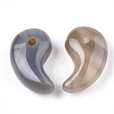 Natural Grey Agate Pendants G-S294-07K-1