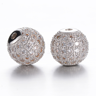 Brass Micro Pave Cubic Zirconia Beads LS-ZIRC-D011-53P-1