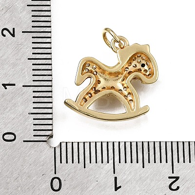 Brass Micro Pave Black Cubic Zirconia Charms CU-L001-18G-14-1