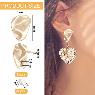 16Pcs Brass Stud Earrings Findings KK-BC0011-30-1
