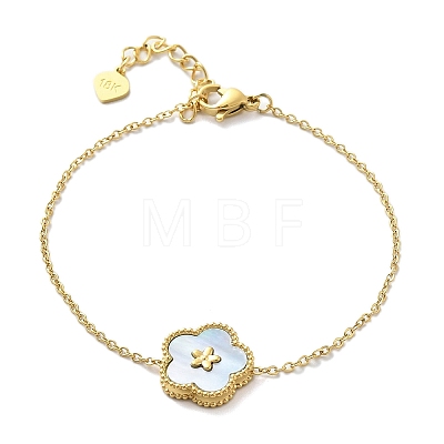 304 Stainless Steel Cable Chain Charm Bracelets for Women BJEW-U024-03G-02-1