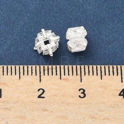 Brass Pave Cubic Zirconia Beads KK-H532-21A-S-1