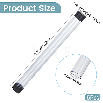 Transparent PVC Plastic Bead Storage Tubes AJEW-CY0002-92A-1