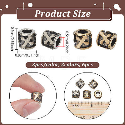Brass European Beads KK-HS0002-26B-1