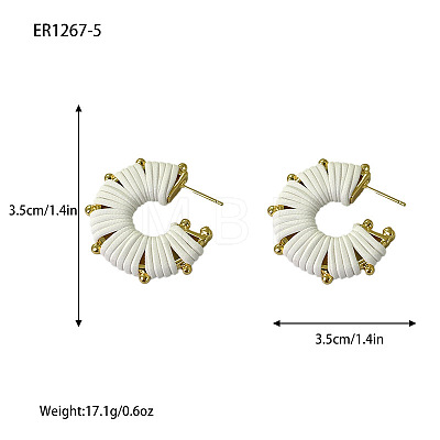 Alloy & Imitation Leather Stud Earrings WG3B4DD-01-1