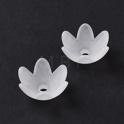 6-Petal Transparent Acrylic Bead Caps OACR-A017-10-1