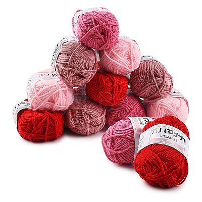 12 Skeins 4 Colors 4-Ply 60%Polyester 40%Acrylic Blended Yarn OCOR-FS0001-07A-1