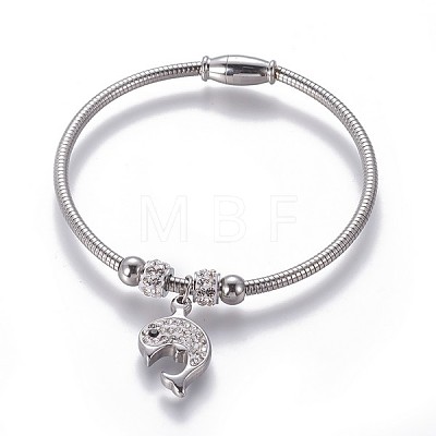 304 Stainless Steel Charms Bangles BJEW-P258-04-1
