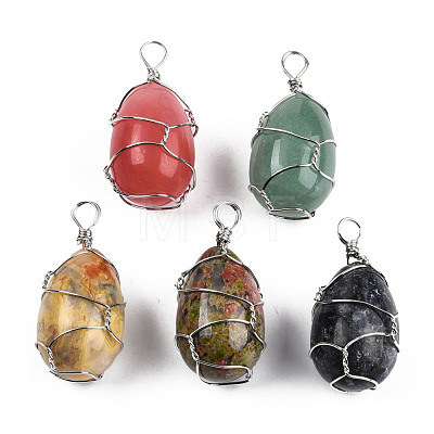 Natural & Synthetic Mixed Gemstone Pendants G-N326-151P-1