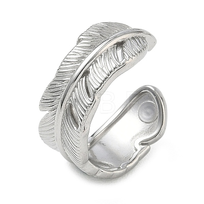 304 Stainless Steel Cuff Open Rings for Women RJEW-L341-03B-P-1