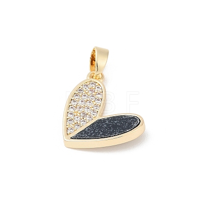 Brass Micro Pave Clear Cubic Zirconia Pendants KK-R213-06G-02-1