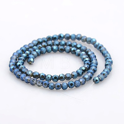Full Rainbow Plated Glass Faceted(32 Facets) Round Spacer Beads Strands GLAA-A027-3mm-FR01-1