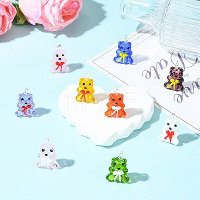 9Pcs 9 Colors Handmade Lampwork Pendants LAMP-CJ0002-64-1