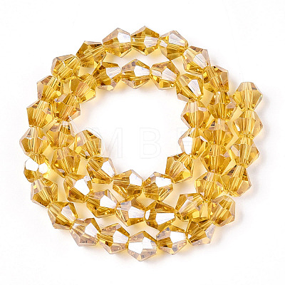 Electroplate Glass Beads Strands X-EGLA-Q118-6mm-A08-1