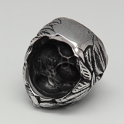 Unique Retro Halloween Jewelry Skull Rings for Men RJEW-F006-187-1