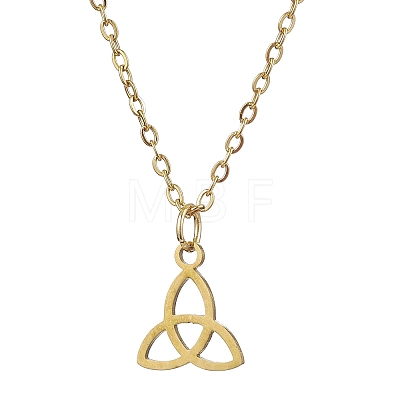 Trinity Knot/Triquetra 304 Stainless Steel Pendant Necklaces NJEW-JN04882-01-1