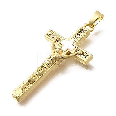 Brass Micro Pave Cubic Zirconia Pendants KK-P336-33G-1