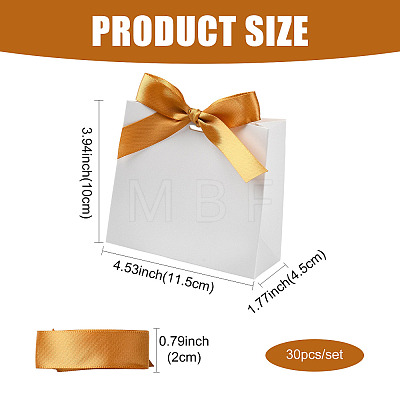 White Cardboard Paper Wedding Candy Boxes with Ribbon CON-FZC0002-002A-1