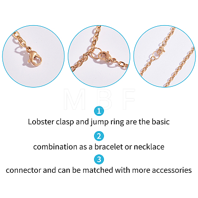 Unicraftale Vacuum Plating 304 Stainless Steel Lobster Claw Clasps STAS-UN0005-12G-1
